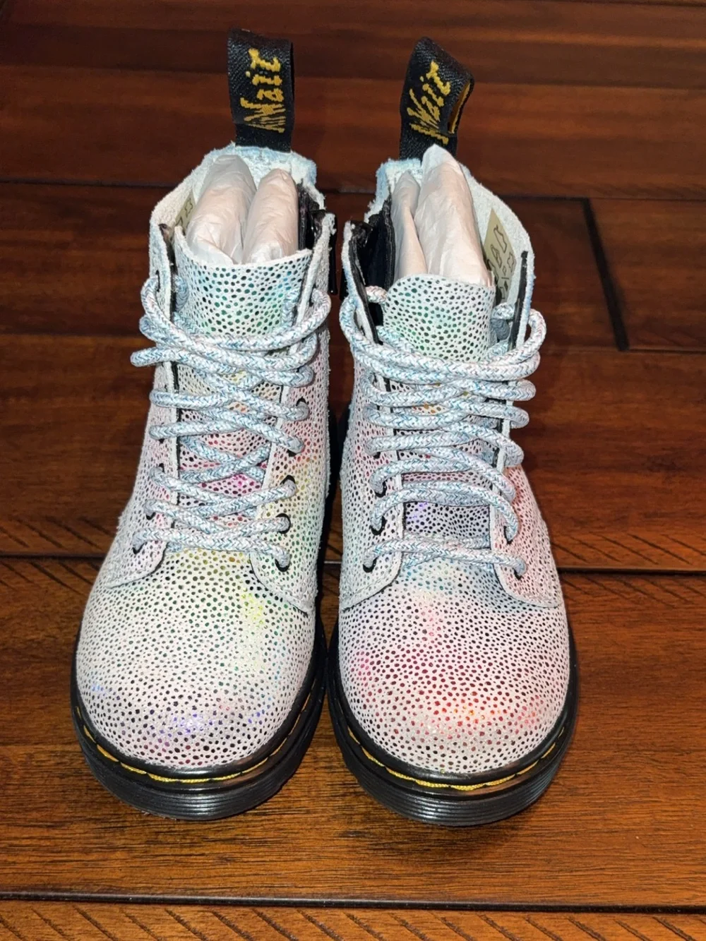 Dr. Martens 1460 Pascal Rainbow Suede Toddler Boot-Worn once